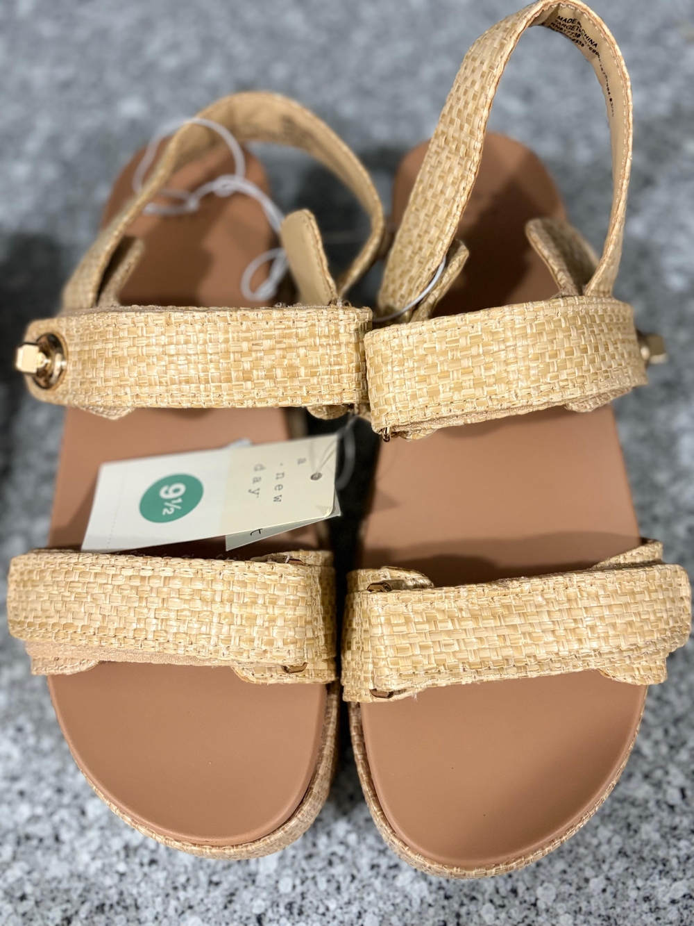 a new day Woven Strap Platform Sandals - Natural Tan